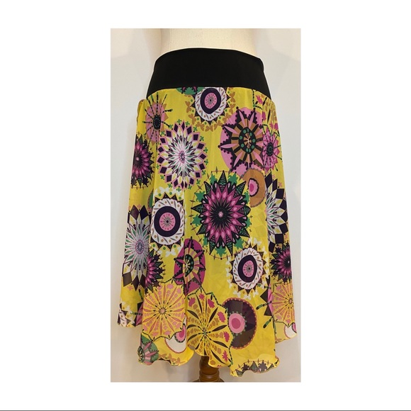 Womens Veducci high low layered skirt lined bright - Picture 4 of 9